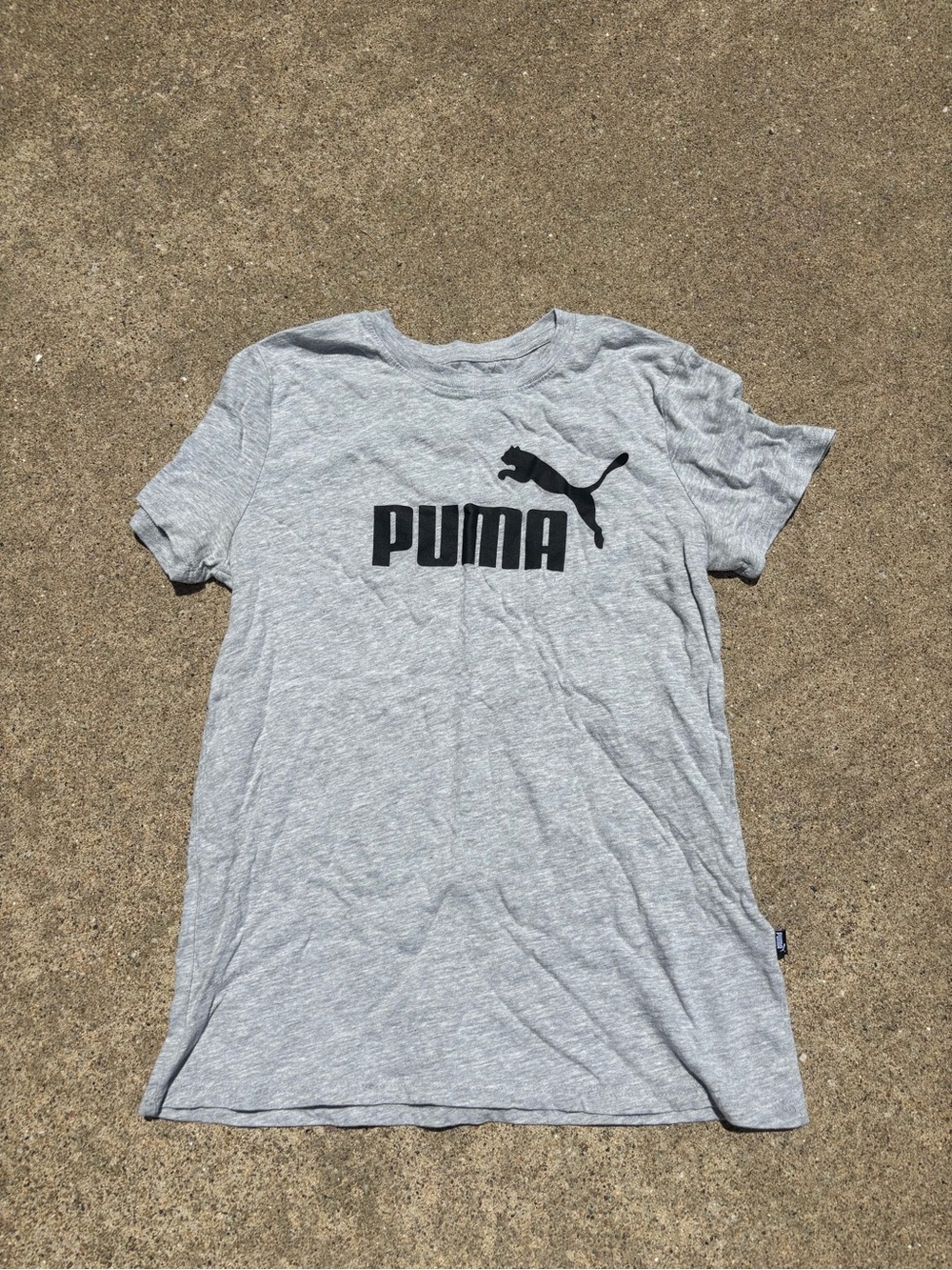 Puma Light Gray Women’s Tee with Black Logo